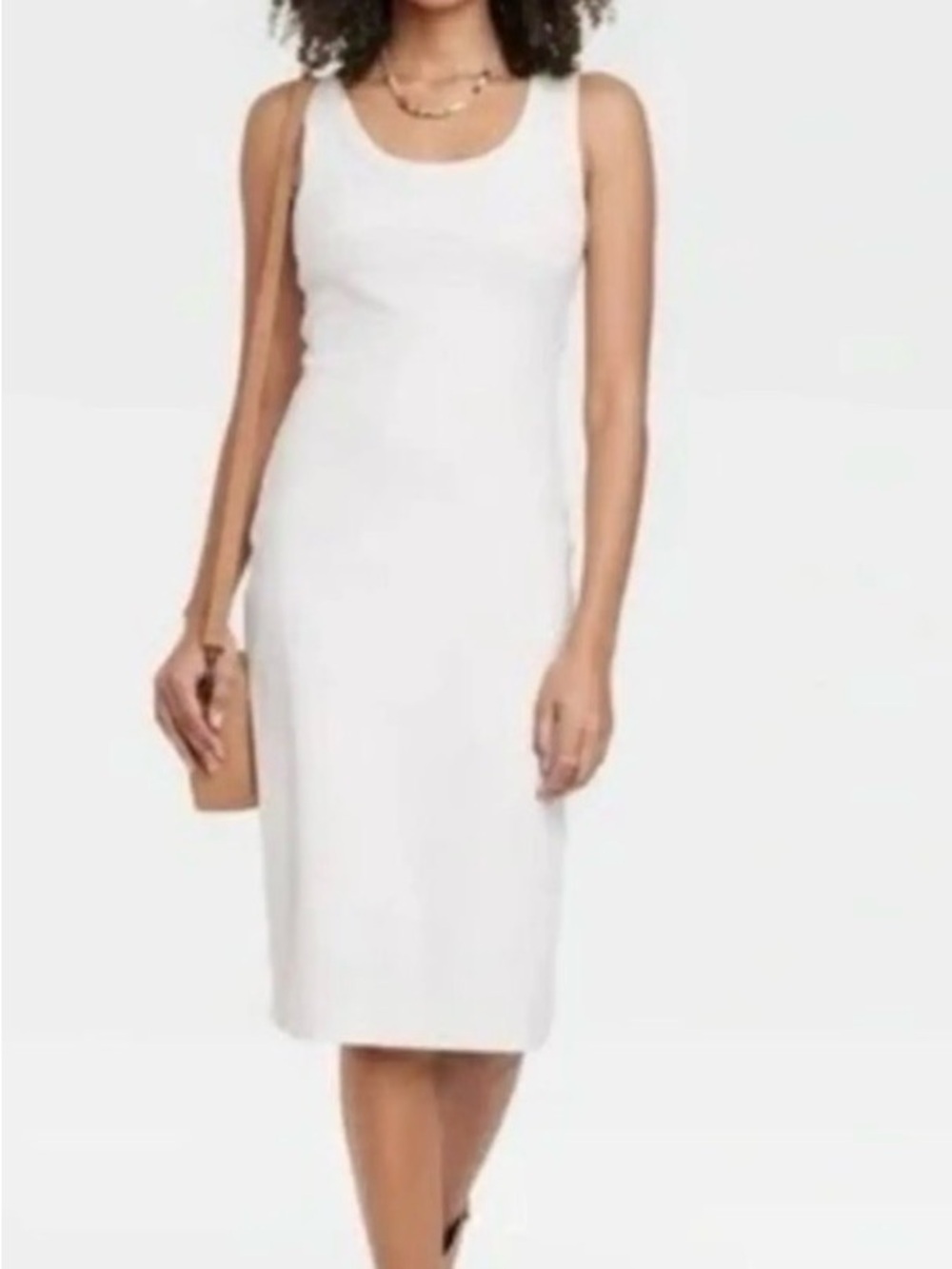 Universal Thread White Sleeveless Midi Tank Dress